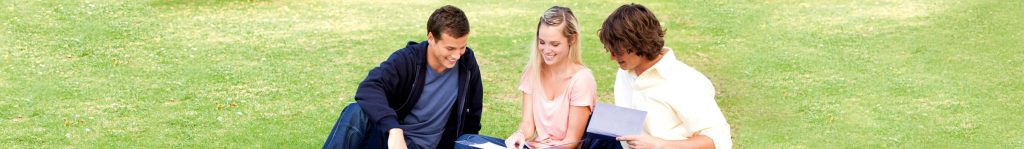 סטודנטים יושבים על הדשא